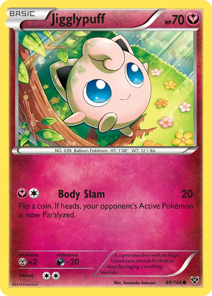 XY 영어판 Jigglypuff 88 카드 앞면