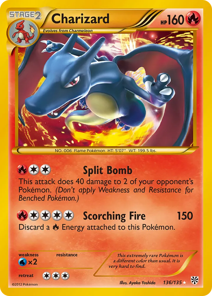 Black & White—Plasma Storm 英語版 Charizard 136 カード表面