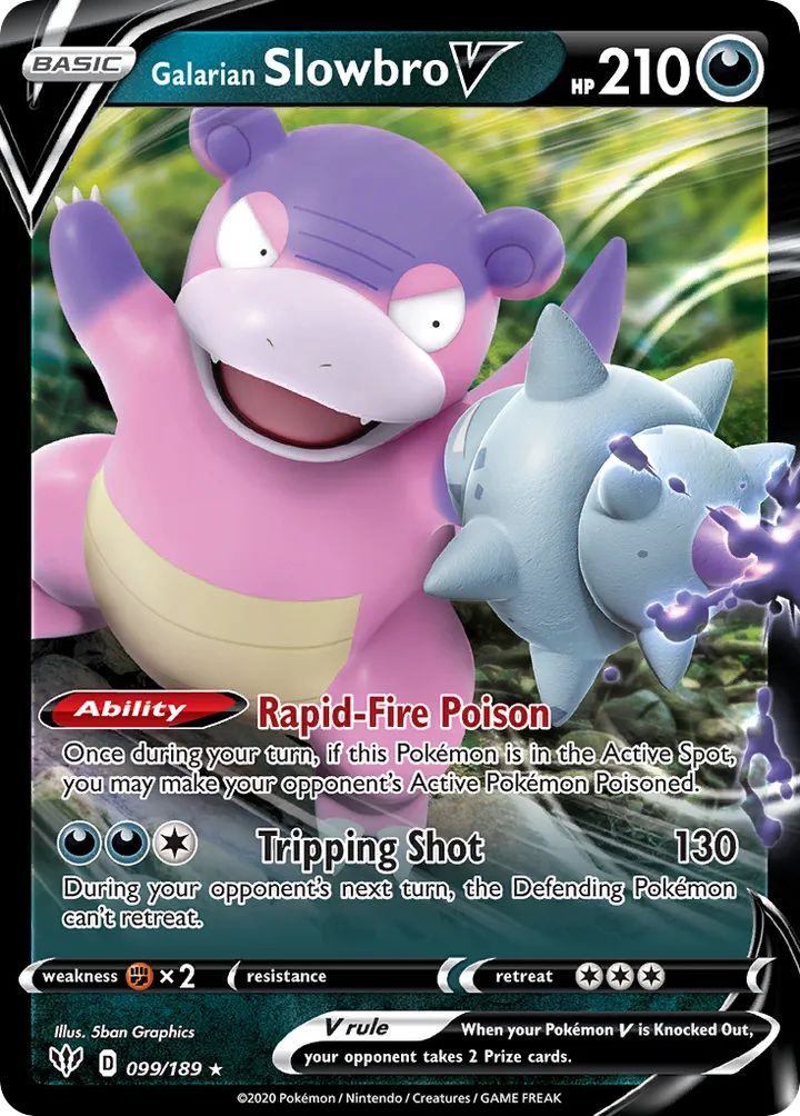 Sword & Shield—Darkness Ablaze 영어판 Galarian Slowbro V 99 카드 앞면