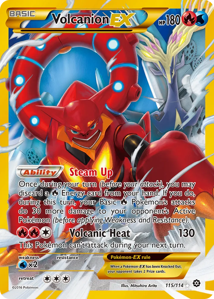XY—Steam Siege 英語版 Volcanion-EX 115 カード表面