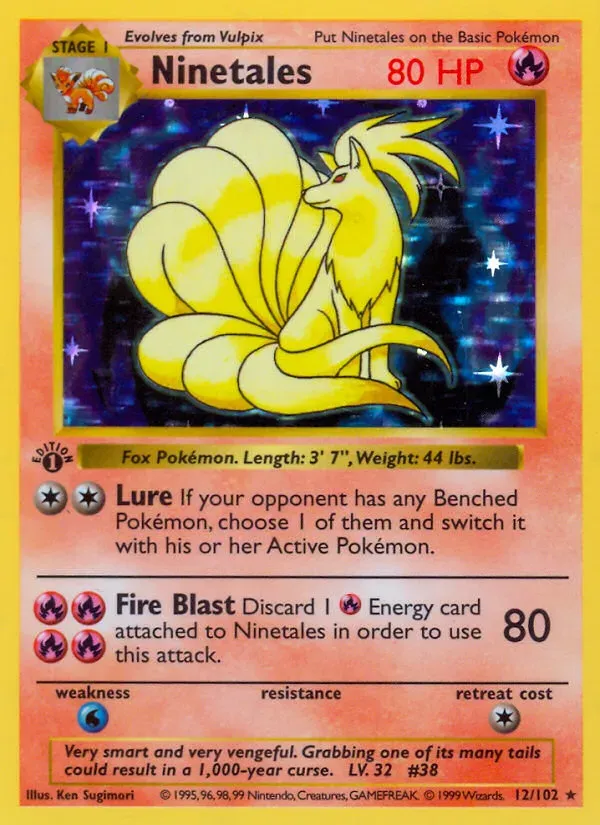 Base Set 영어판 Ninetales 12 카드 앞면