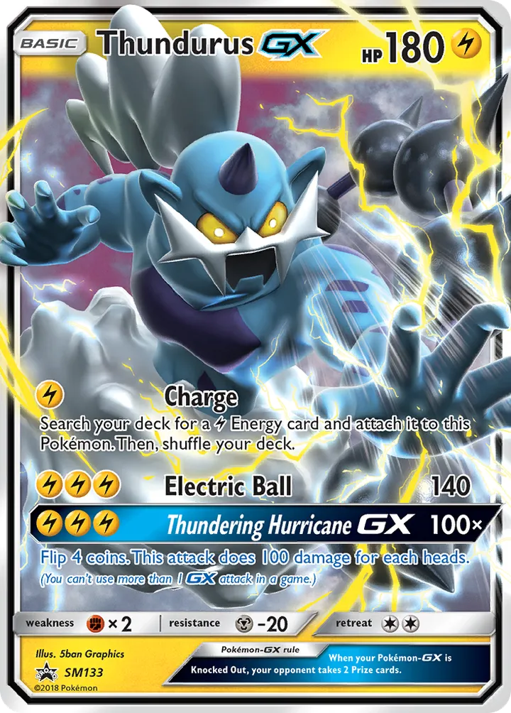 SM Black Star Promos 영어판 Thundurus-GX SM133 카드 앞면