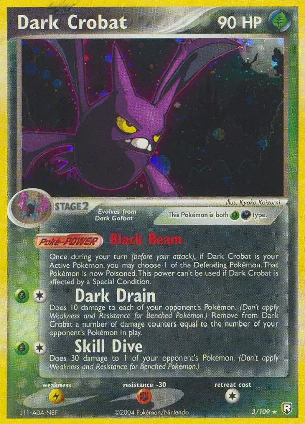 EX Team Rocket Returns 영어판 Dark Crobat 3 카드 앞면