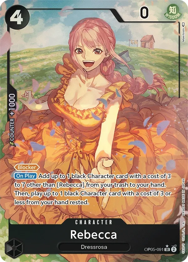 Awakening of the New Era 英語版 Rebecca OP05-091 · パラレル カード表面