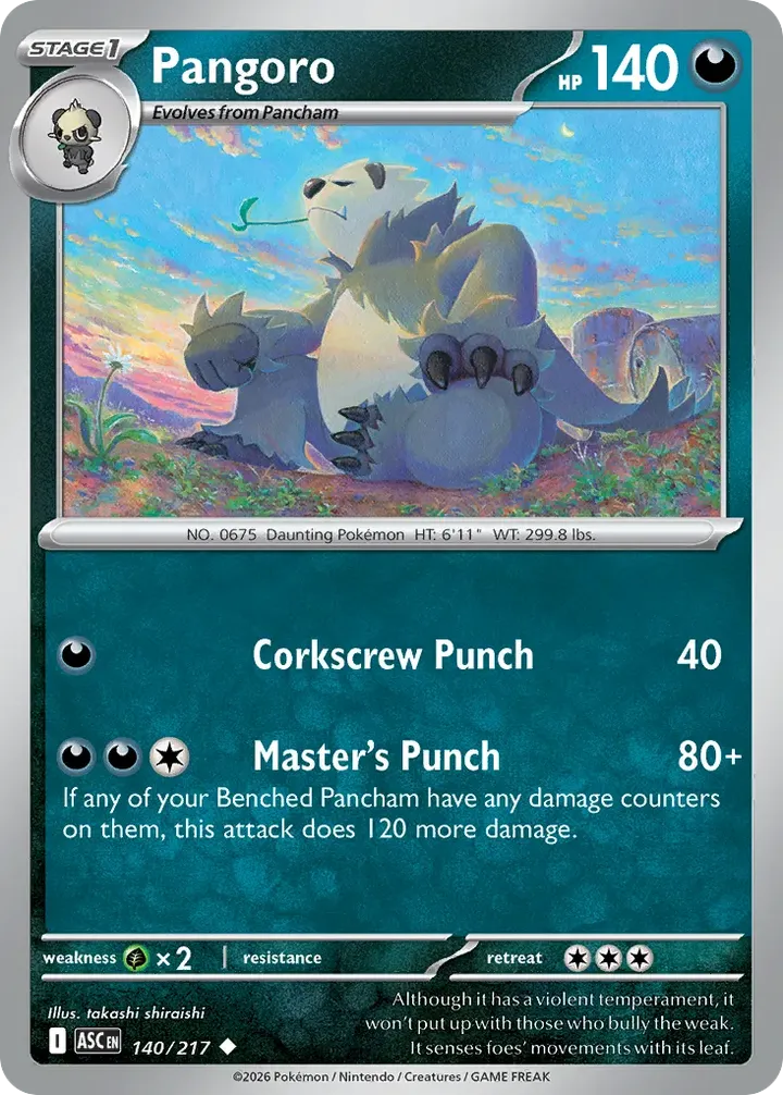 Mega Evolution—Ascended Heroes 영어판 Pangoro 140 카드 앞면