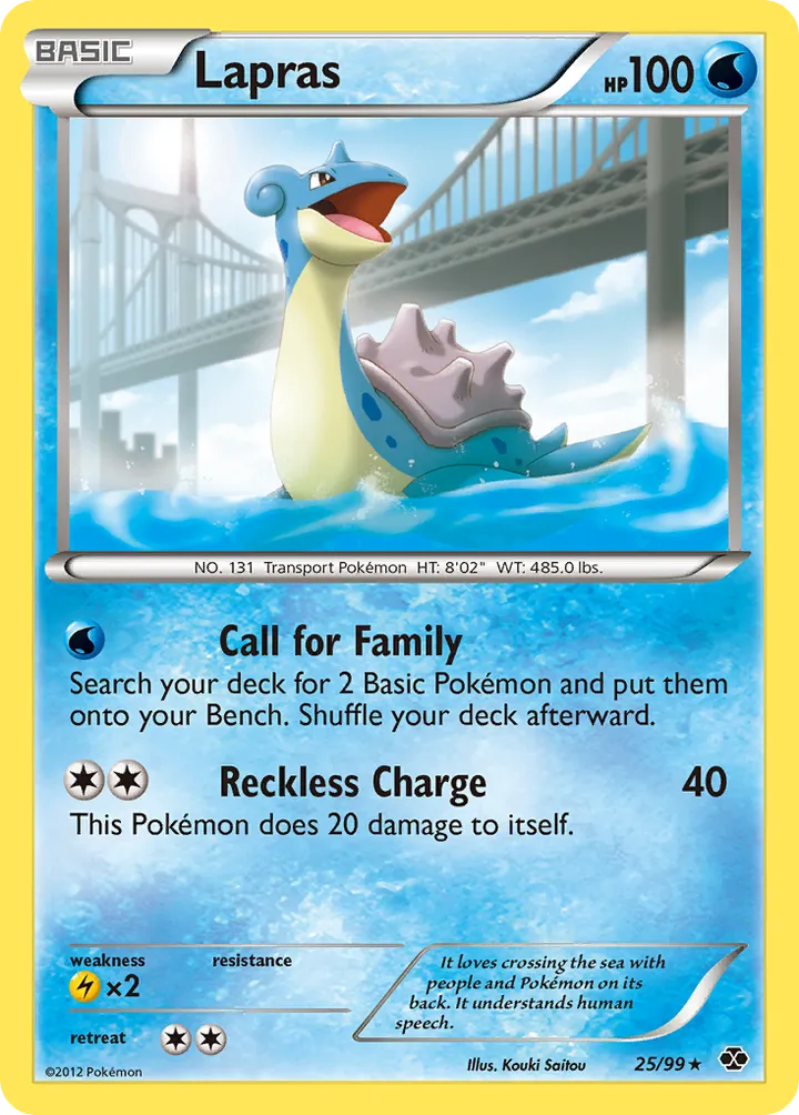 Black & White—Next Destinies 영어판 Lapras 25 카드 앞면