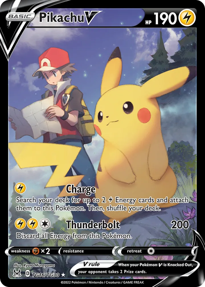 Sword & Shield—Lost Origin 英語版 Pikachu V TG16 カード表面