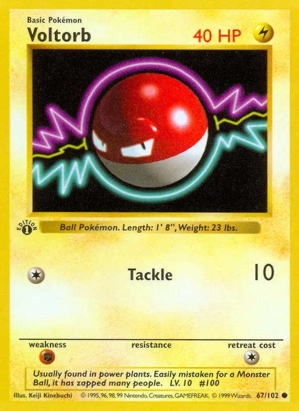 Base Set 영어판 Voltorb 67 카드 앞면