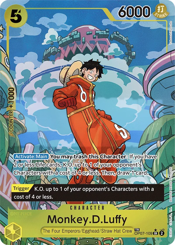 500 Years in the Future 영어판 Monkey.D.Luffy OP07-109 · 패럴렐 2 카드 앞면