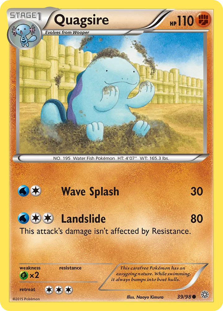 XY—Ancient Origins 영어판 Quagsire 39 카드 앞면
