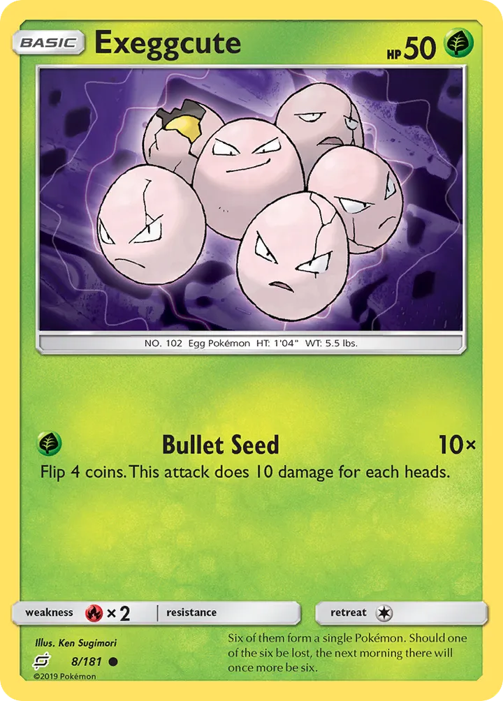 Sun & Moon—Team Up 英語版 Exeggcute 8 カード表面