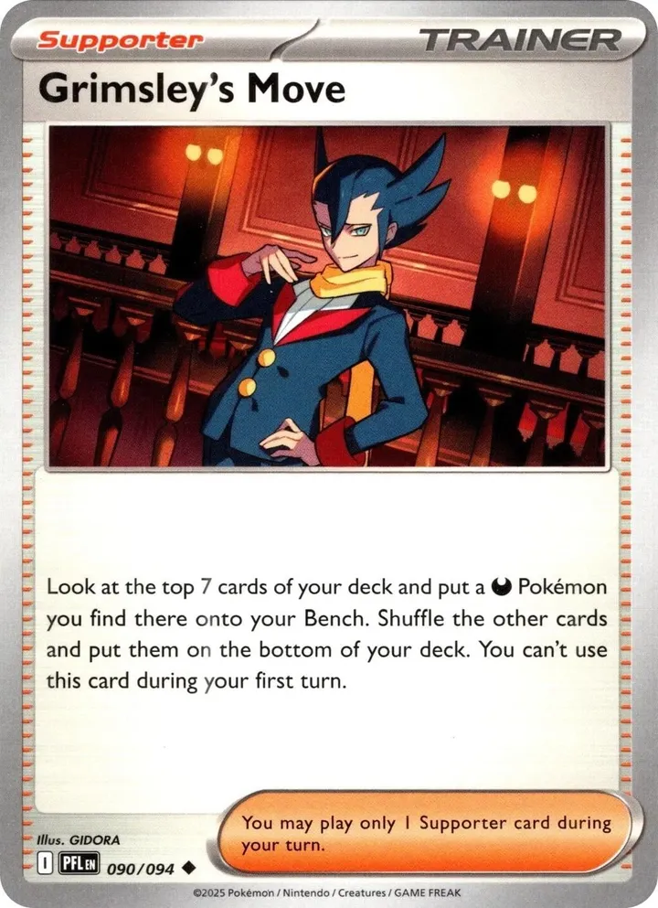 Mega Evolution—Phantasmal Flames 英語版 Grimsley's Move 90 カード表面
