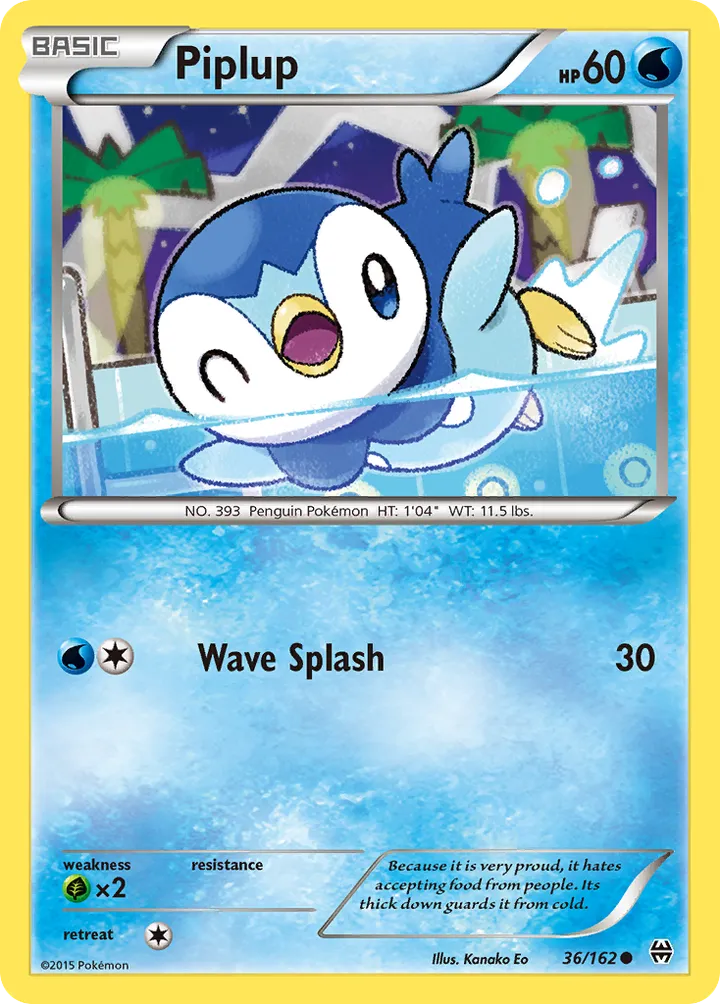 XY—BREAKthrough 英語版 Piplup 36 カード表面