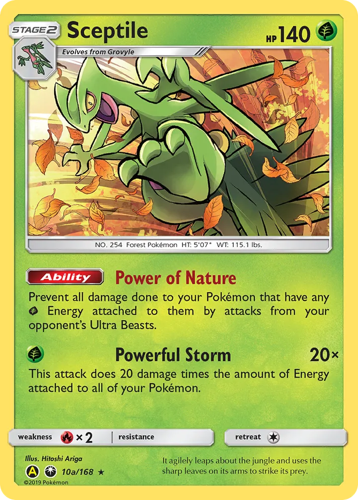 Sun & Moon—Celestial Storm 英語版 Sceptile 10a カード表面