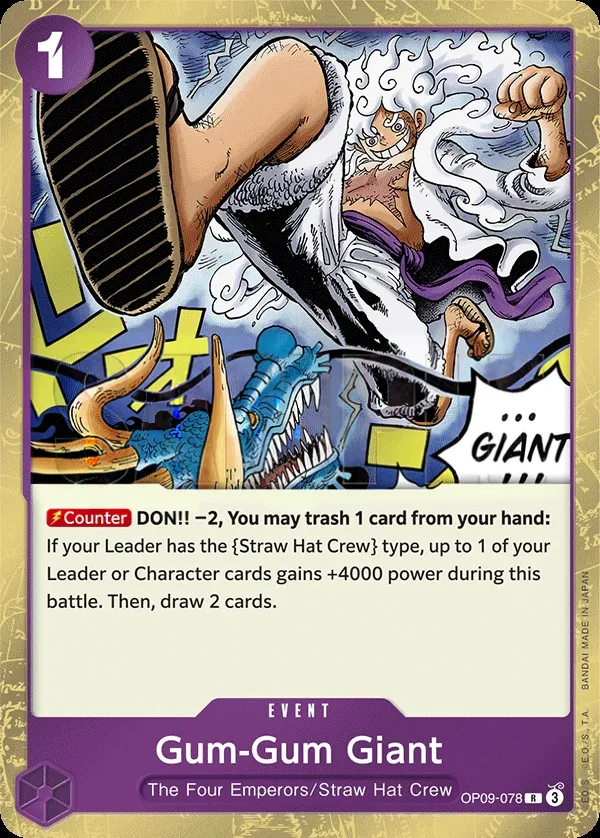 Emperors in the New World 英語版 Gum-Gum Giant OP09-078 カード表面