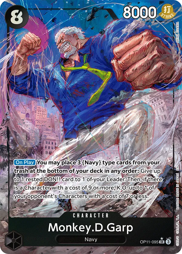 A Fist of Divine Speed 英語版 Monkey.D.Garp OP11-095 · パラレル カード表面