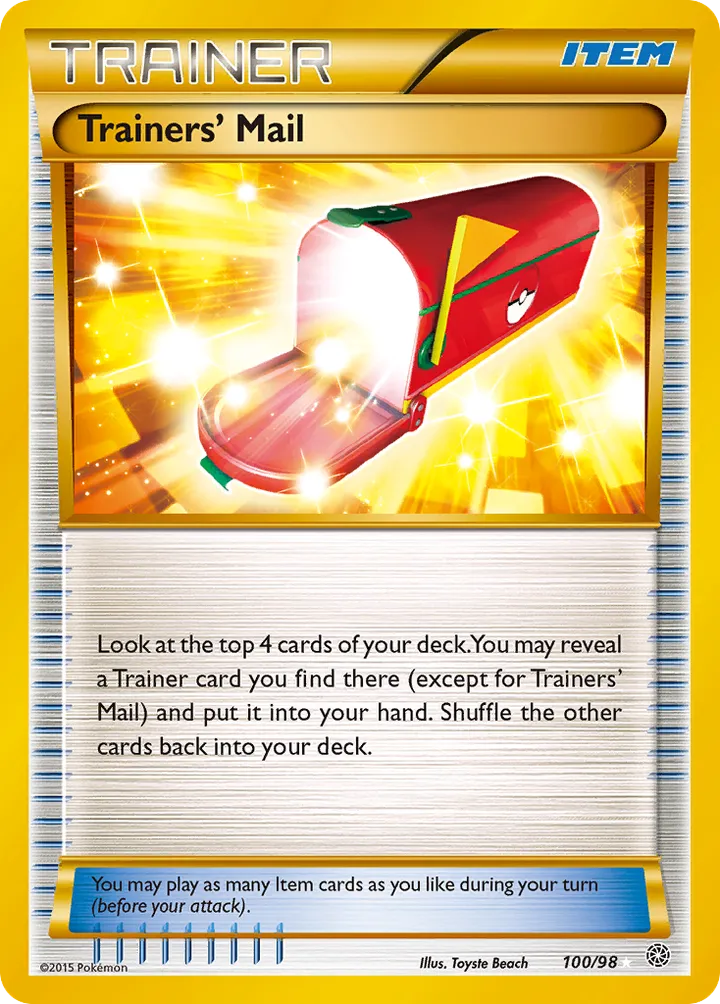 XY—Ancient Origins 英語版 Trainers' Mail 100 カード表面