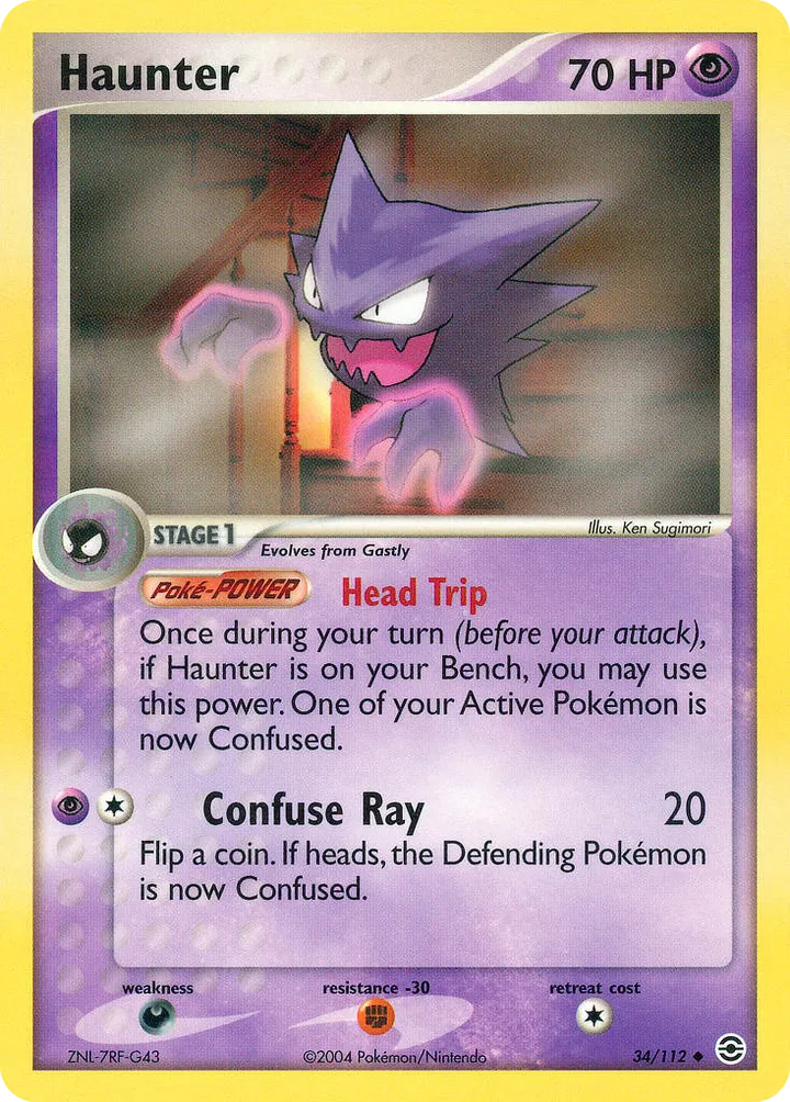 EX FireRed & LeafGreen 영어판 Haunter 34 카드 앞면
