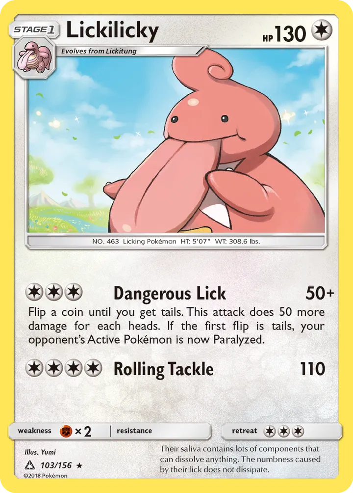 Sun & Moon—Ultra Prism 영어판 Lickilicky 103 카드 앞면