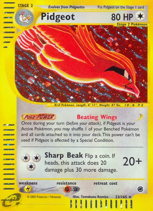 Expedition Base Set 영어판 Pidgeot 23 카드 앞면