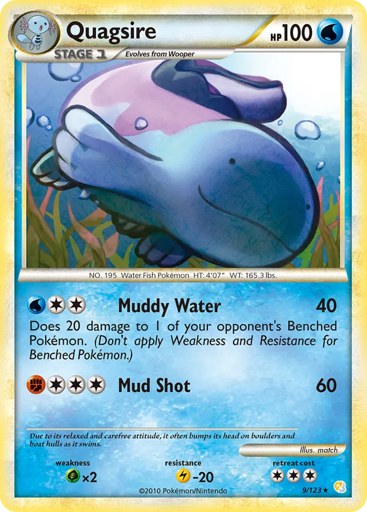 HeartGold & SoulSilver 영어판 Quagsire 9 카드 앞면