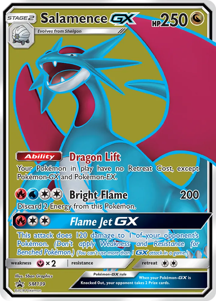 SM Black Star Promos 영어판 Salamence-GX SM139 카드 앞면