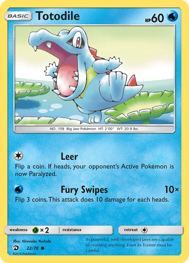 Dragon Majesty 영어판 Totodile 22 카드 앞면