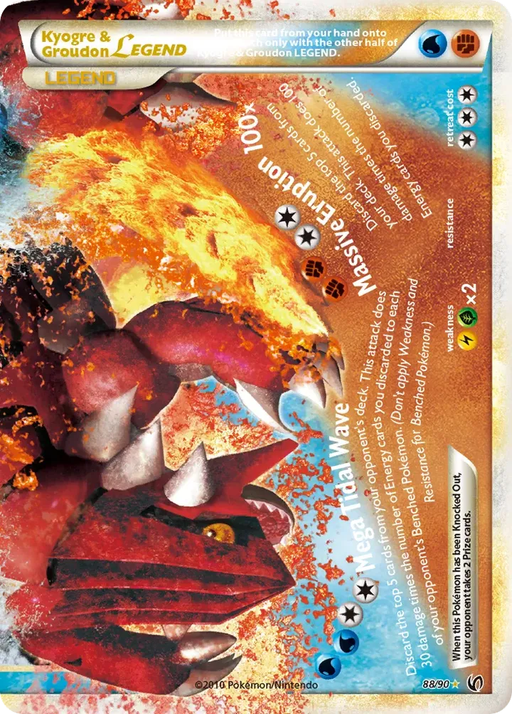 HS—Undaunted 英語版 Kyogre & Groudon LEGEND 88 カード表面