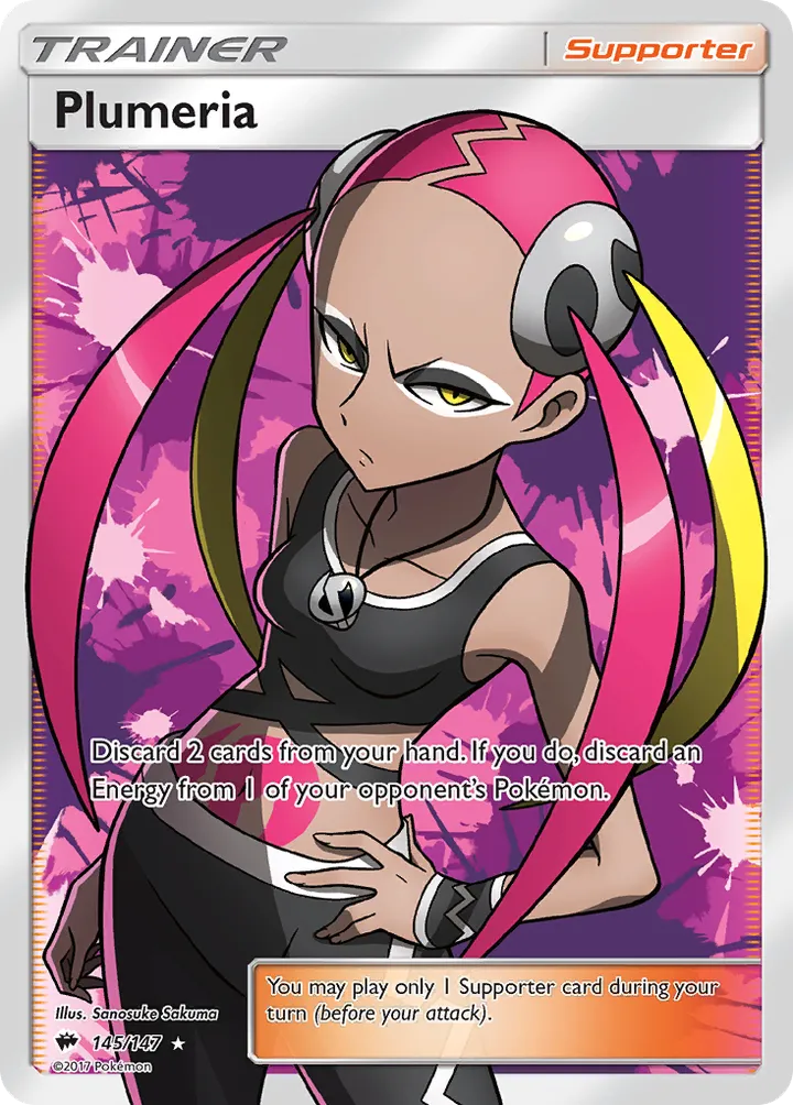 Sun & Moon—Burning Shadows 영어판 Plumeria 145 카드 앞면