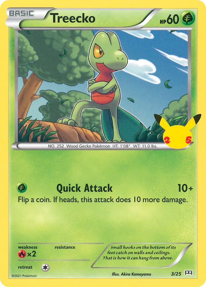 McDonald's Collection 2021 영어판 Treecko 3 카드 앞면