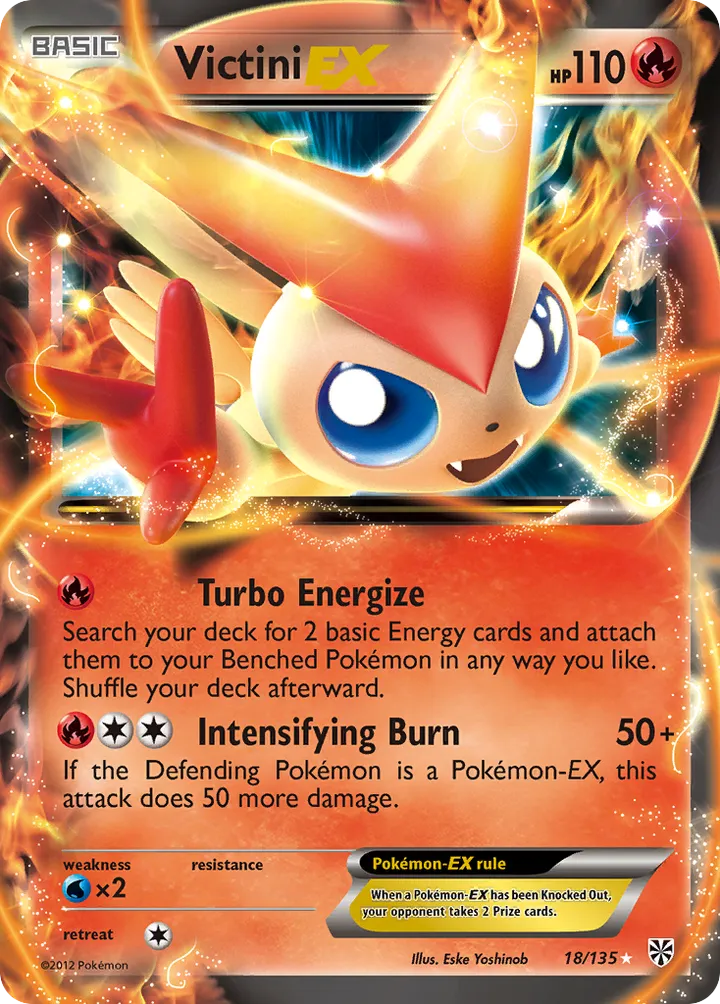 Black & White—Plasma Storm 영어판 Victini-EX 18 카드 앞면