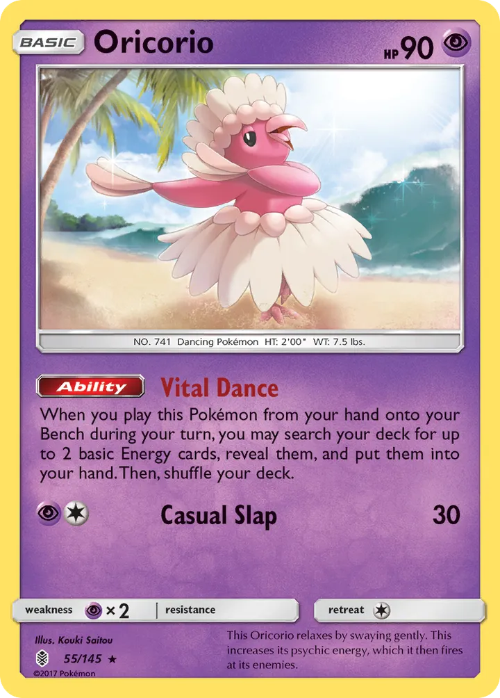 Sun & Moon—Guardians Rising 영어판 Oricorio 55 카드 앞면