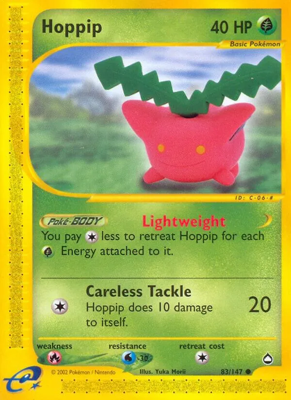 Aquapolis 英語版 Hoppip 83 カード表面