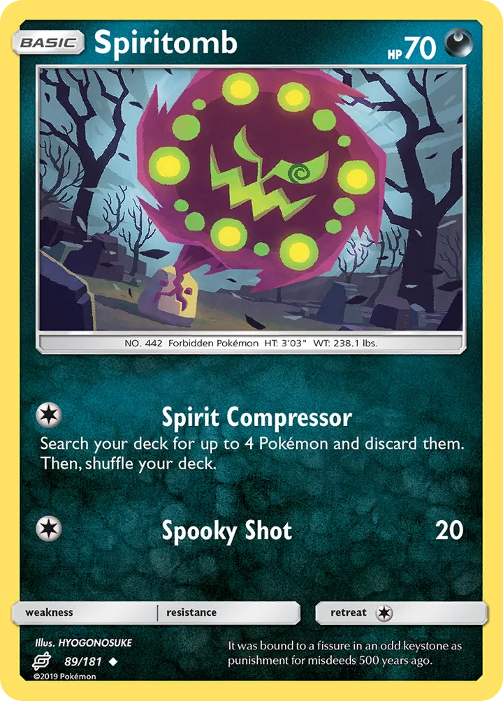 Sun & Moon—Team Up 英語版 Spiritomb 89 カード表面
