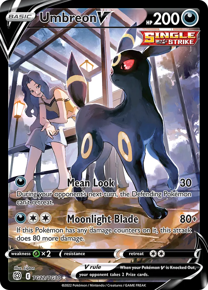 Sword & Shield—Brilliant Stars 영어판 Umbreon V TG22 카드 앞면