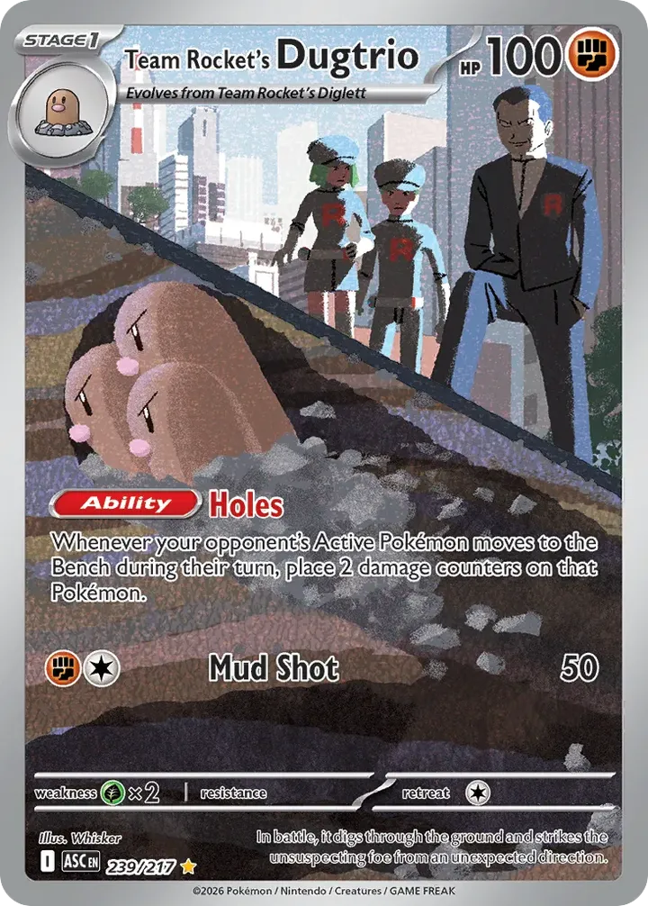 Mega Evolution—Ascended Heroes 英語版 Team Rocket's Dugtrio 239 カード表面