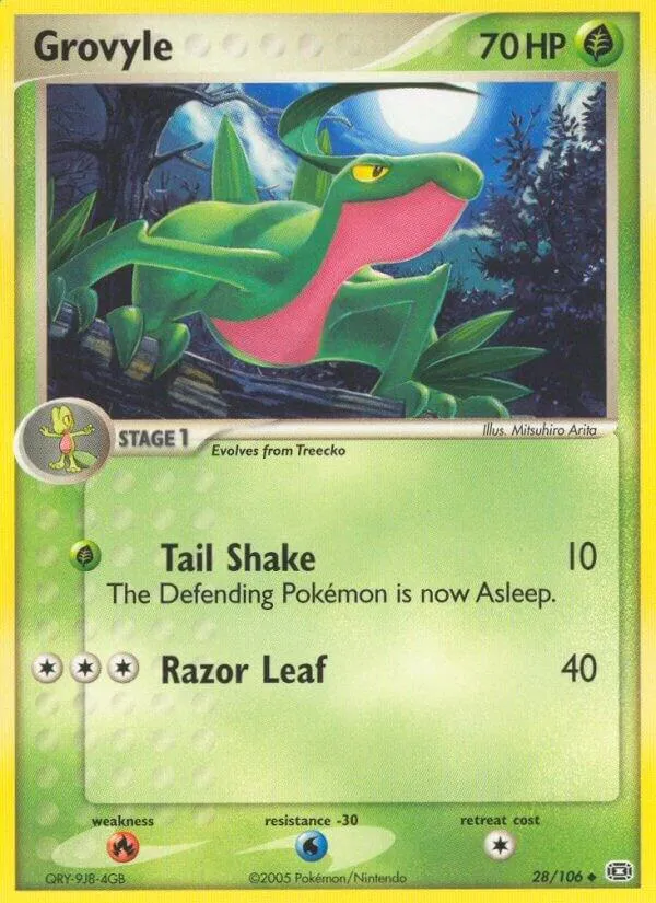 EX Emerald 영어판 Grovyle 28 카드 앞면