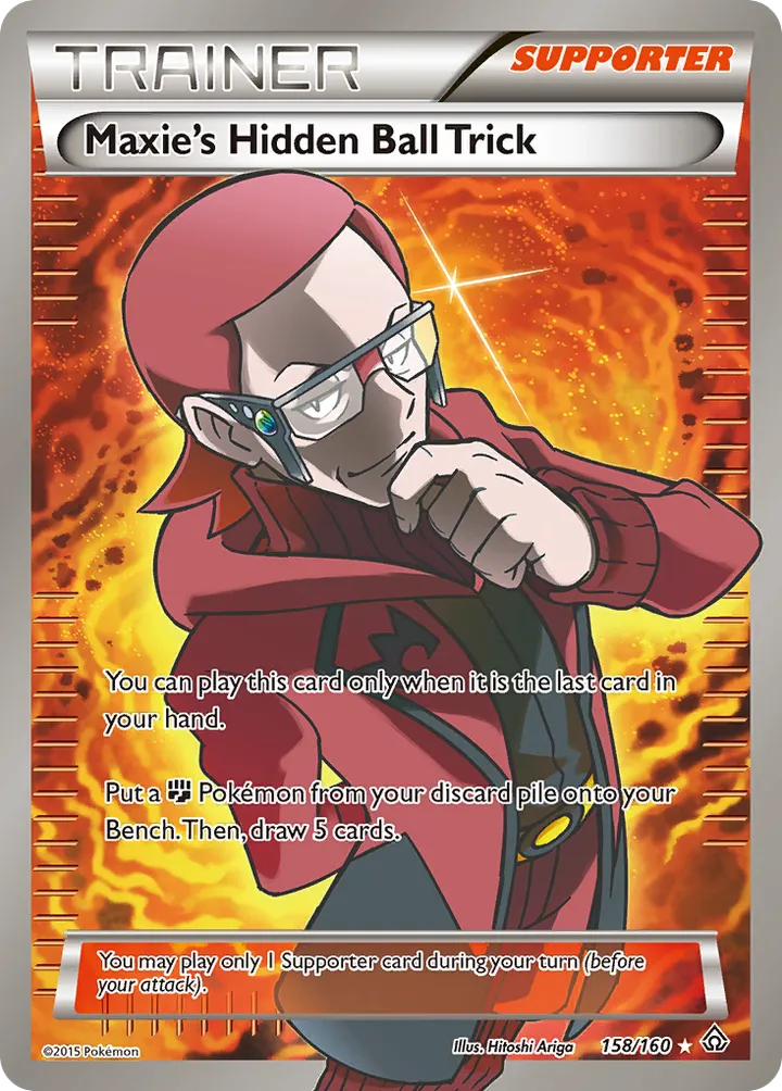 XY—Primal Clash 英語版 Maxie's Hidden Ball Trick 158 カード表面