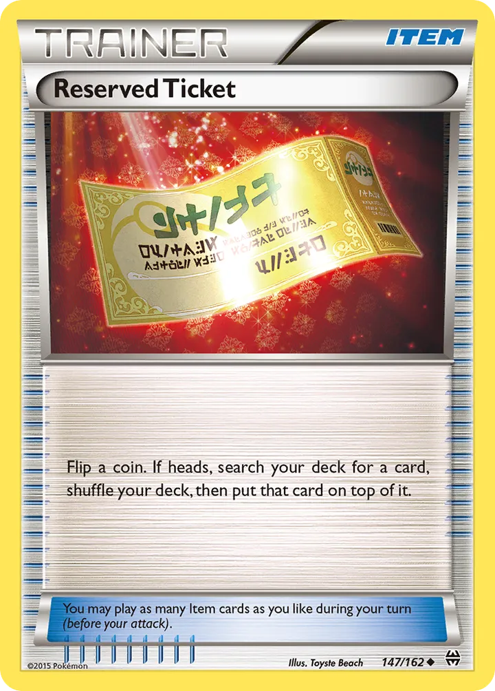 XY—BREAKthrough 英語版 Reserved Ticket 147 カード表面