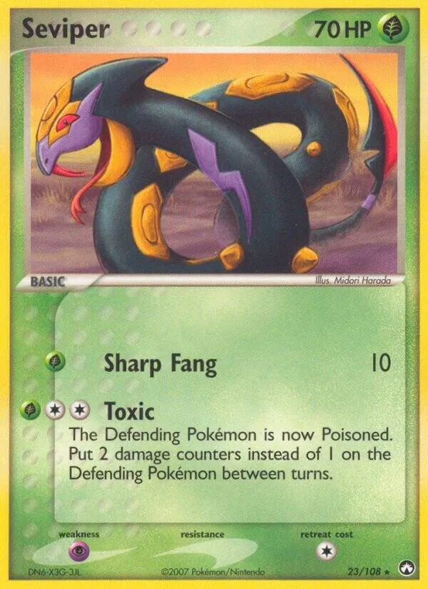 EX Power Keepers 영어판 Seviper 23 카드 앞면