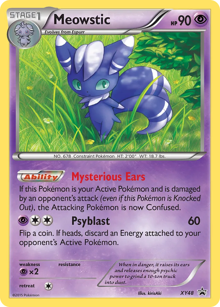 Front of Meowstic XY48, XY Black Star Promos English