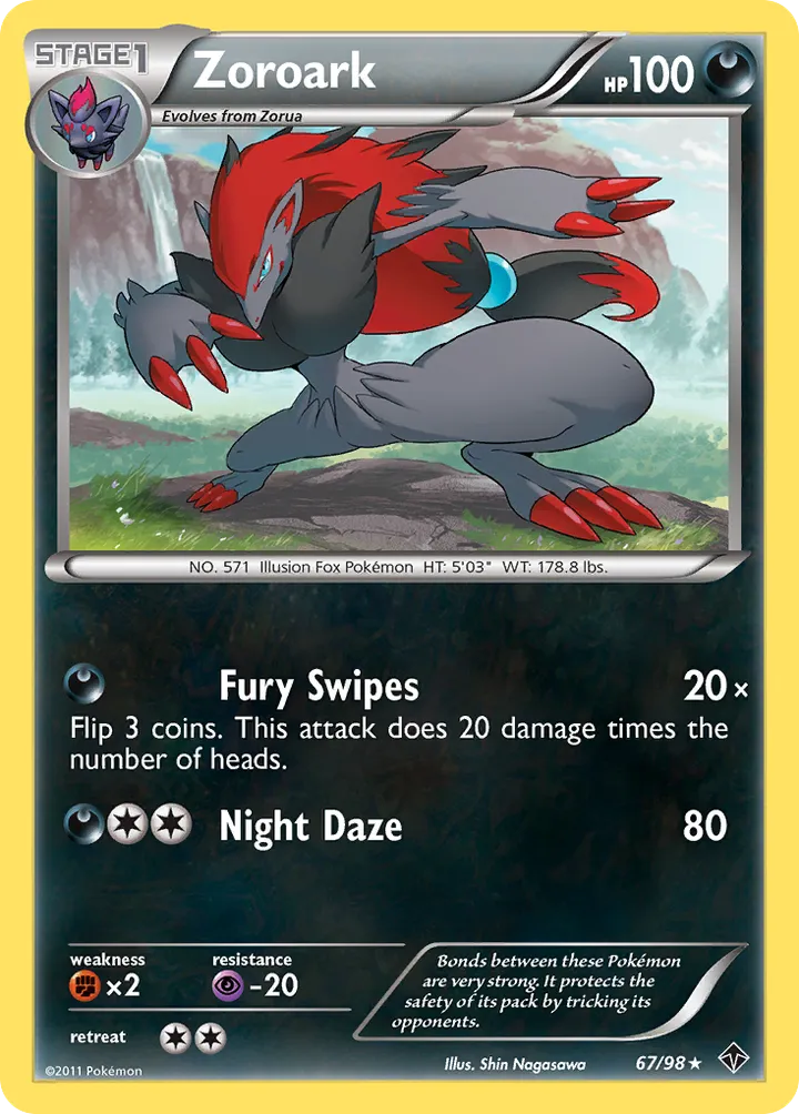 Black & White—Emerging Powers 영어판 Zoroark 67 카드 앞면