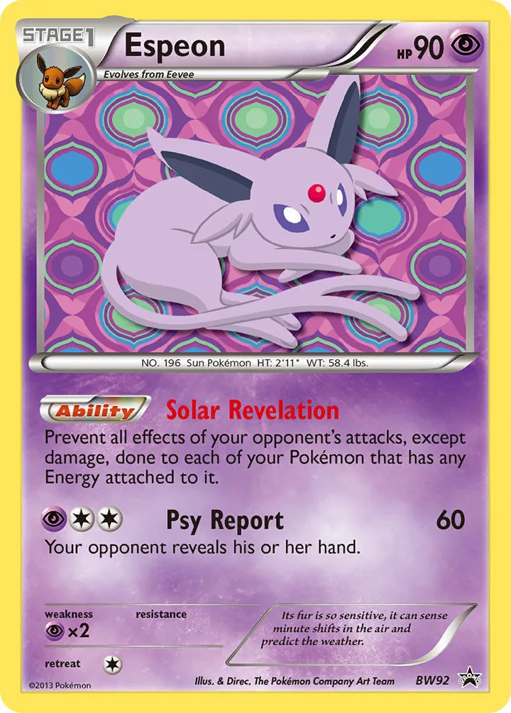 BW Black Star Promos 영어판 Espeon BW92 카드 앞면