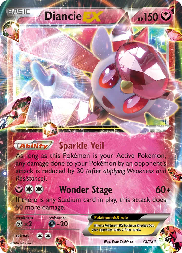 XY—Fates Collide 英語版 Diancie-EX 72 カード表面