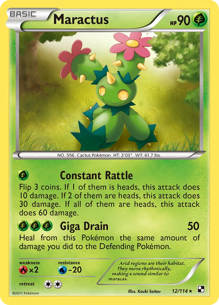 Black & White 영어판 Maractus 12 카드 앞면
