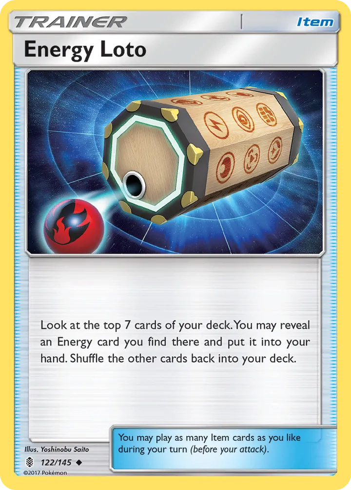 Sun & Moon—Guardians Rising 英語版 Energy Loto 122 カード表面