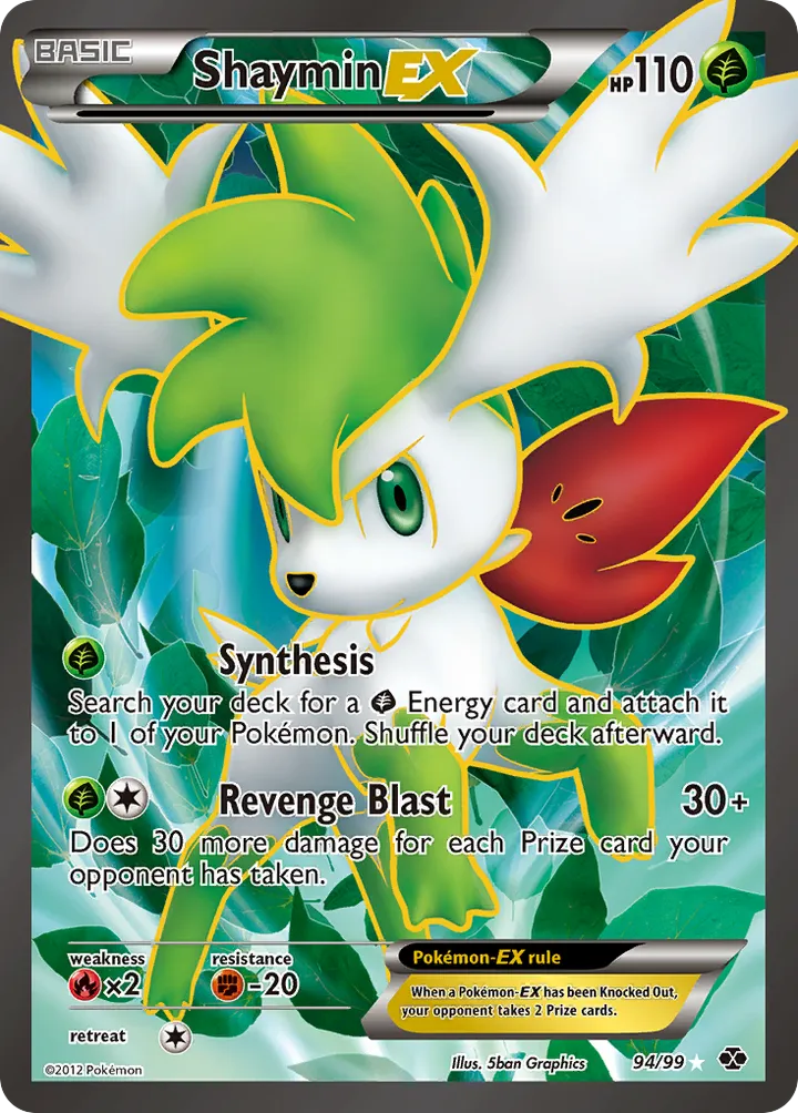 Black & White—Next Destinies 영어판 Shaymin-EX 94 카드 앞면