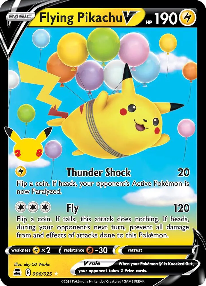 Celebrations 英語版 Flying Pikachu V 6 カード表面