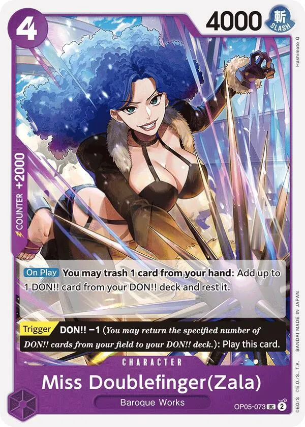 Awakening of the New Era 英語版 Miss Doublefinger(Zala) OP05-073 · 再録 カード表面