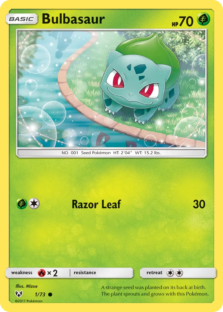 Shining Legends 英語版 Bulbasaur 1 カード表面